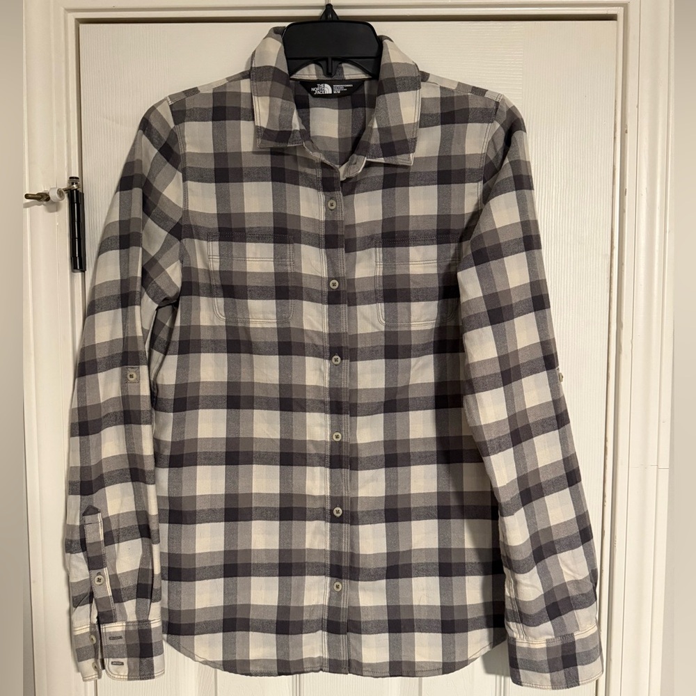 The North Face Women's Plaid Shirt - Black and Cream